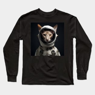 Astronaut Cat in Space - Oriental Shorthair Long Sleeve T-Shirt